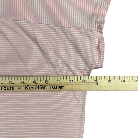Lauren Ralph Lauren Top Womens XL Pink & White Striped Short-Sleeve Lightweight - Picture 5 of 9